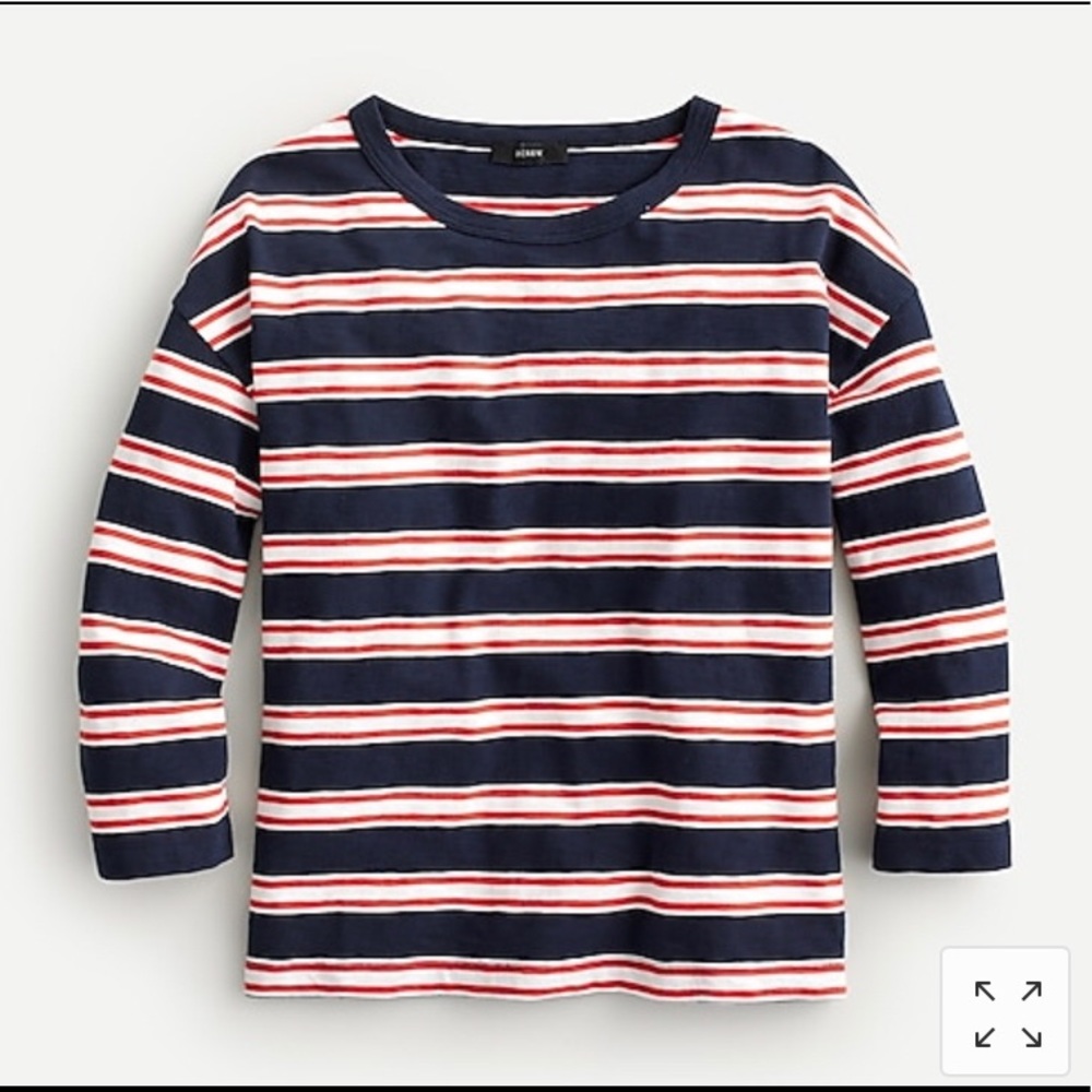 NWT J. Crew‎ Three-Quarter-Sleeve Slub Cotton T-Shirt
